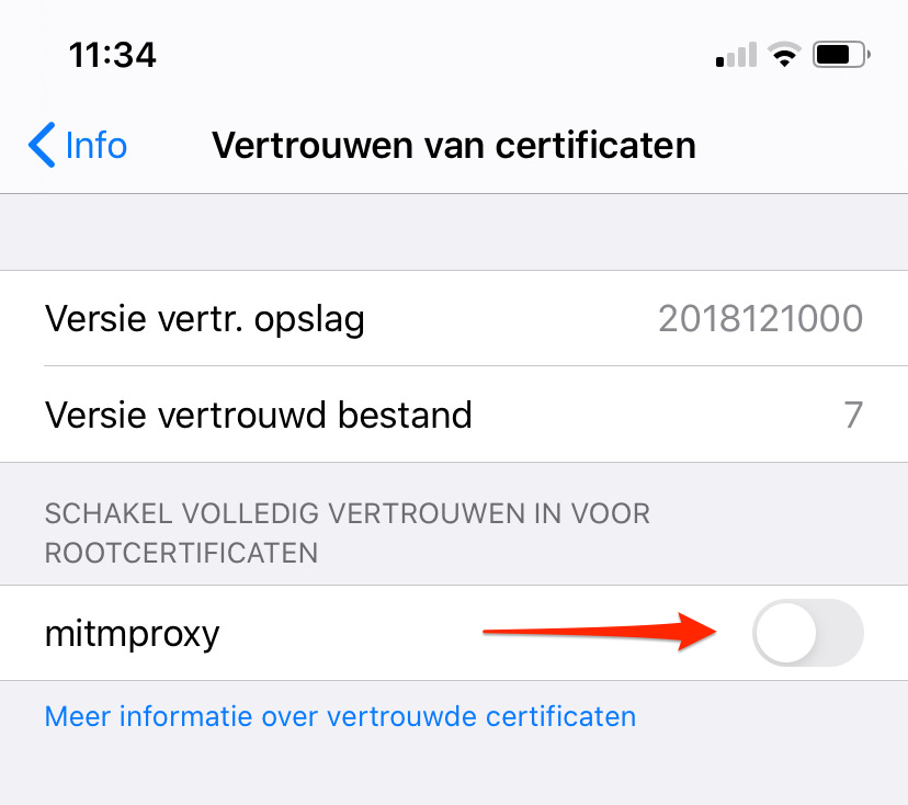 iOS trust the certificate